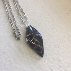 Bundle any 2 items FOR $5 - Black Glass Pendant